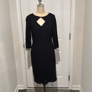 Adrianna Papell black and navy peep hole dress